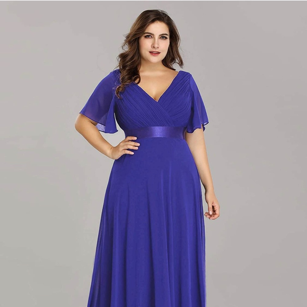 Ever-Pretty Women's Plus Size Double V-Neck Evening Party Maxi, Size 22